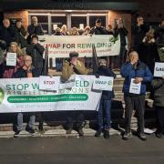 SWAP campaigners outside the Braintree Council offices last Monday