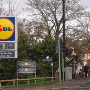 The sign outside the Lidl supermarket in Witham