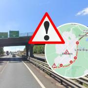 The A12 has been shut at Witham