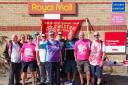Strike action - postal workers formed a picket line outside Royal Mail's delivery office in Colchester