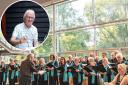 Touching - An image of The Anglia Singers performing next to an inset image of Martin Fee