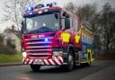 Firefighters extinguished the two sheds alight yesterday evening