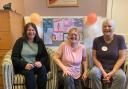 Staff members Sarah Tyldesley, Glenis Saunders and Jackie Guy pictured on World Menopause Day
