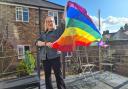 Welcoming - Braintree Foyer resident Jane with her pride flag