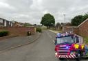 Incident - a Street View image of Thackeray Close and an image of a fire engine