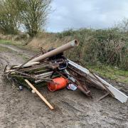 Rubbish Pile - the fly tipped pile was found in an entrance to a field at Rectory Road, Stisted (pic: Braintree Council)
