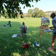 ASPIRING ARTISTS: The Dunmow Art Group on a previous painting day
