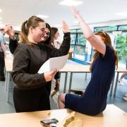 HIGH FIVE: Ellie Thomas after opening her results