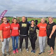 DON'T LOOK DOWN: Becca, Variety Challenge Events and Partnership Officer Sarah, Mick, Sasha, Donna, and Big Sing Soul charity manager Emma