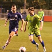 In possession: Matt Ward in action for Braintree Town in their 1-1 draw at Hampton and Richmond.