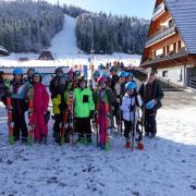 A fun trip - The 1st Silver End Scouts getting ready to ski in Poland