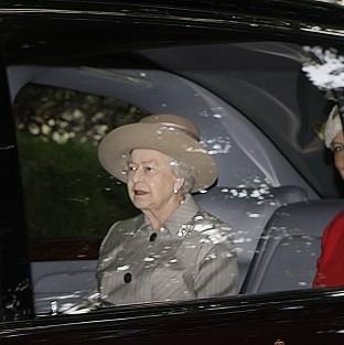 The Queen leaves after the Sunday service at Crathie Kirk near Balmoral Castle
