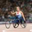 Hannah Cockroft celebrates winning gold in the Women's 100m T34 Final at the Olympic Stadium, London