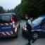 Gendarmes block access to a killing site near Chevaline, in the French Alps (AP)