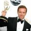 British actor Damien Lewis holds him Emmy, awarded to him for his role in Homeland (AP)