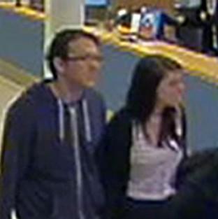CCTV footage issued by Sussex Police of missing teenager Megan Stammers and her maths teacher Jeremy Forrest