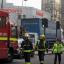 Emergency services at the scene of the helicopter crash in central London