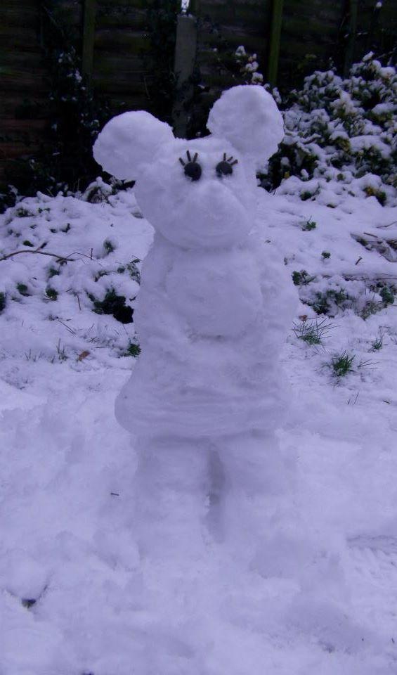 Lisa Weise sent in this photo of a snow Minnie Mouse