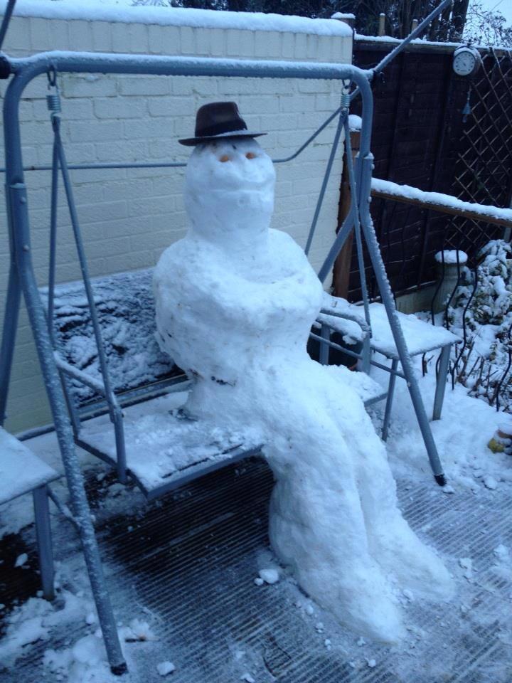 Harrison Green and family made this snowman in Braintree