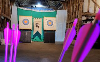 Competition - The archery range at The Stock Street Farm Barn in Coggeshall