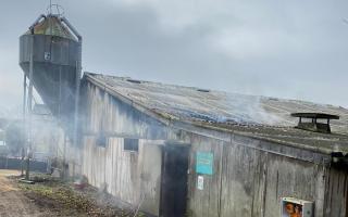 Barnston barn: smoke coming out the barn door