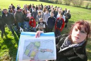No thank you: residents whose homes back on the proposed development site make their feelings clear. 