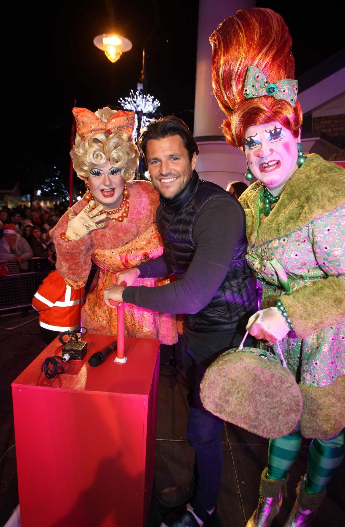 Former TOWIE star and TV presenter Mark Wright switching on the Freeport Braintree Christmas lights