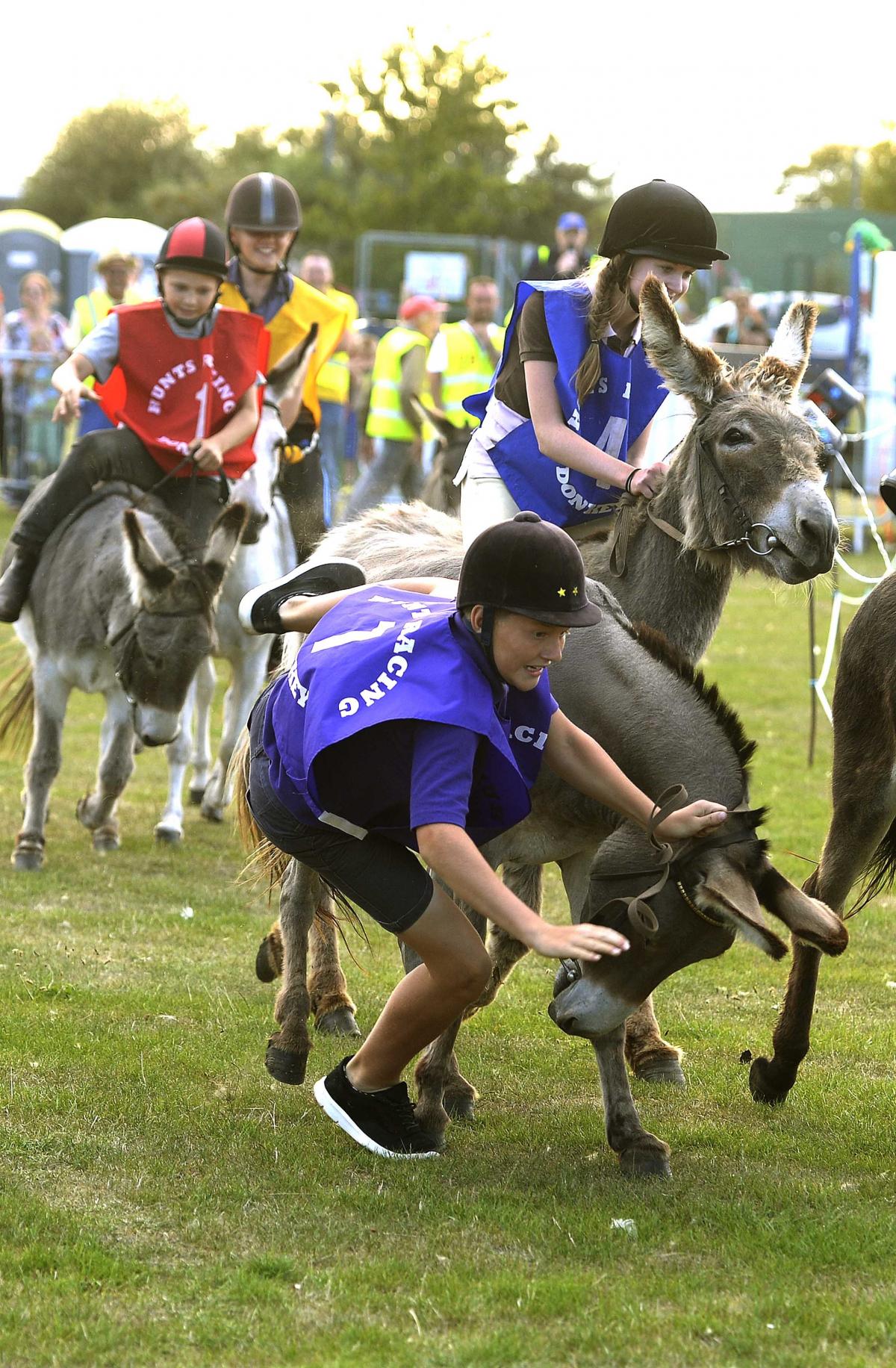 An action shot from Clacton Carnival's Donkey Derby