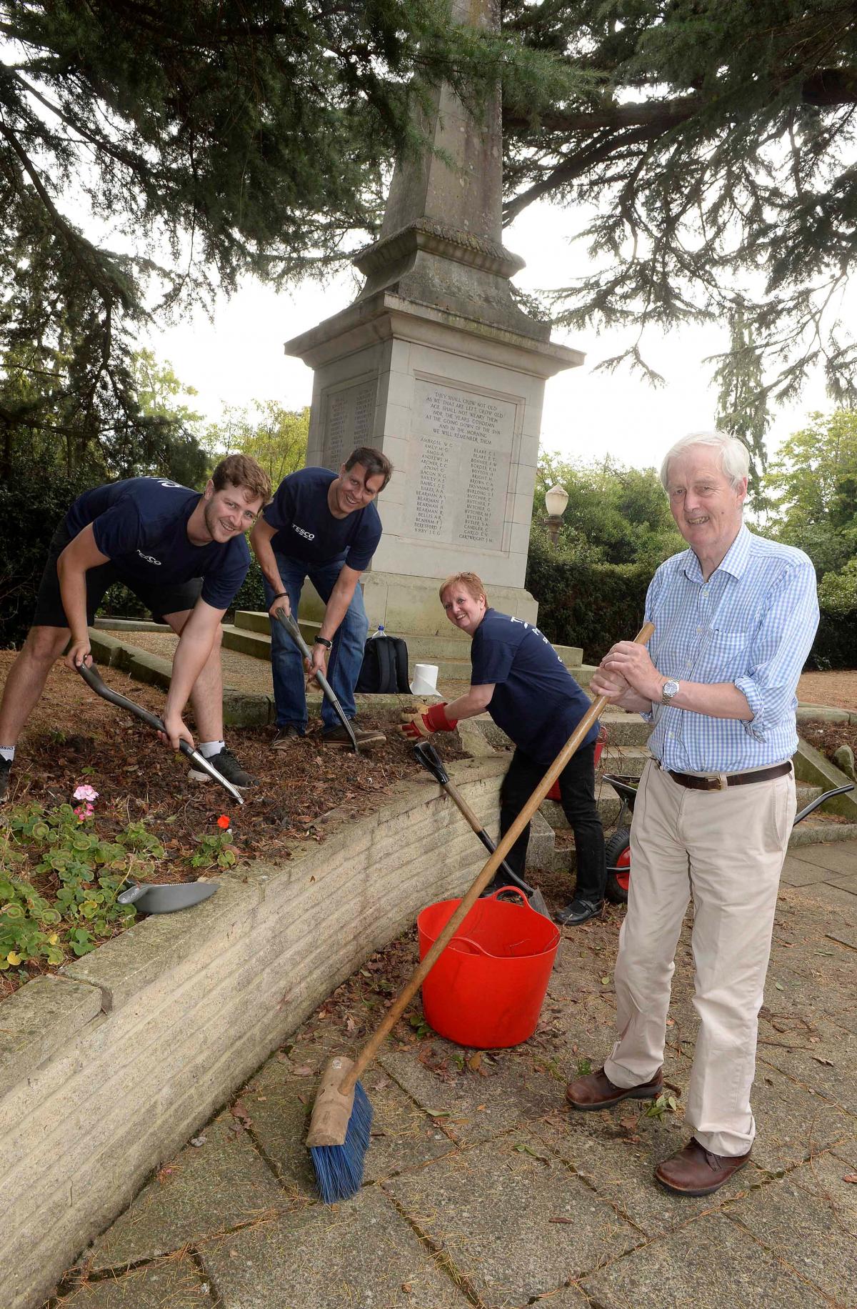 IDYLLIC: Julien Courtauld with helpers Rob Catchpole, Mark Rushton and Sue Needham
