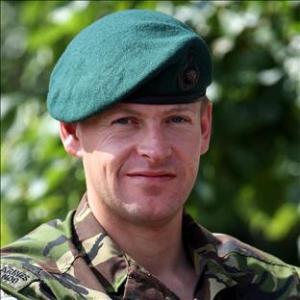 Major Daniel  Cheesman of the Royal Marines who was  awarded a MBE
