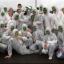 From another world: Honywood pupils and staff dress up as telepathic aliens. 80270-1