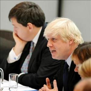 Boris Johnson speaks at the meeting of the Metropolitan Police Authority