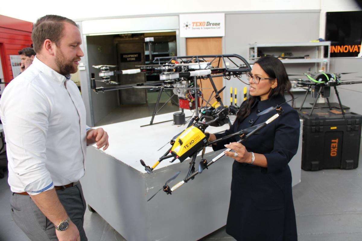 sommerfugl Stevenson heldig Priti Patel visits 'revolutionary' drone firm in Witham | Braintree and  Witham Times