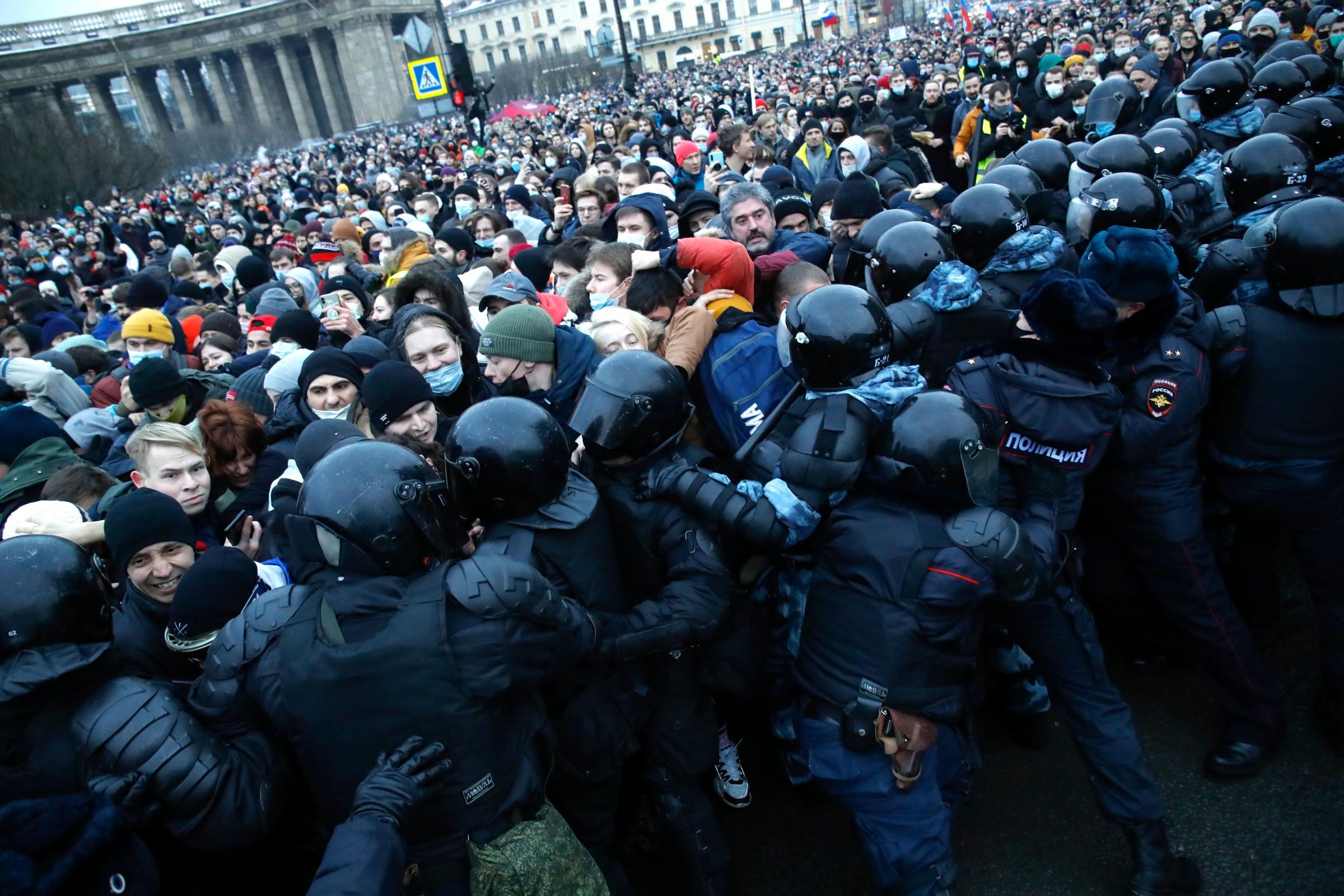 More than 2600 arrested as protesters across Russia demand Navalny's release