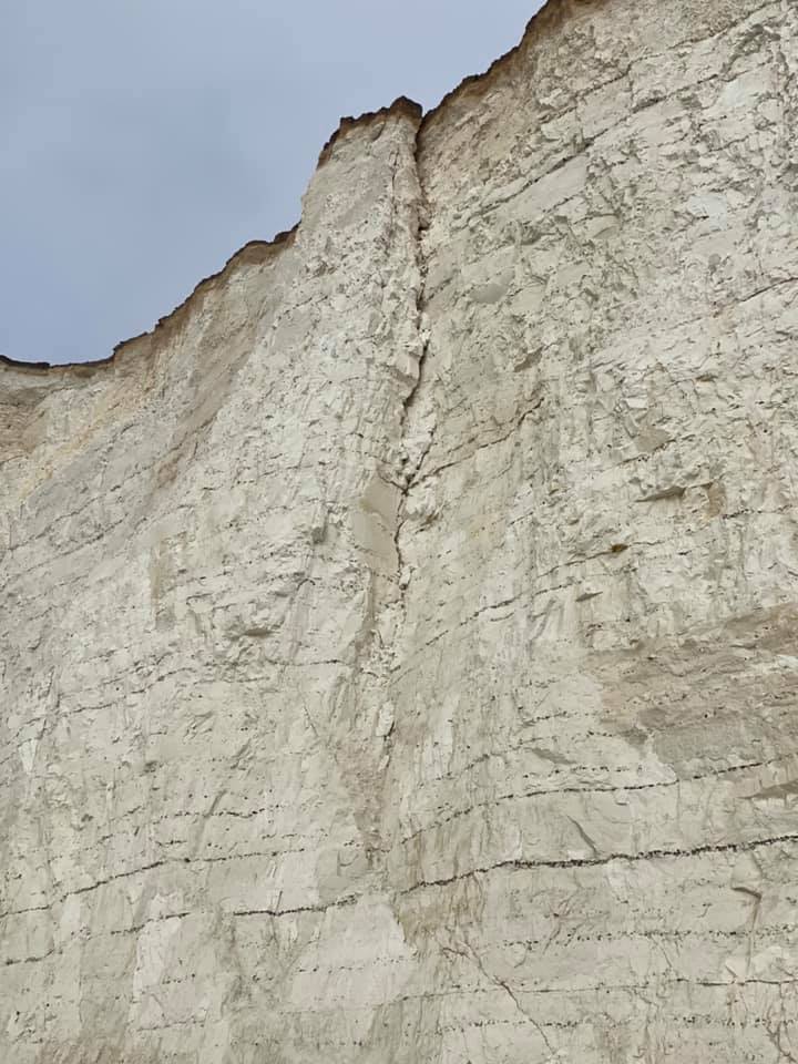 Coastguard crews have issued a warning over cracks in the cliffs at Birling Gap