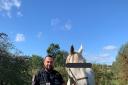 Rescued - police officers helped get a horse off the A12  PICTURE: Essex Police-Colchester