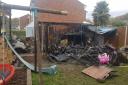 Destruction - the damaged caused by the fire in Queensland Drive, Colchester