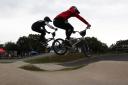 Hill start: Braintree BMX Club's Adam Gilbert and John Lillingstone in the third round of the BMX East Summer Regional Series. Picture: Shaun Andrews