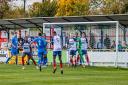 Goalmouth action: Witham Town in action against Coggeshall Town. Picture: JIM PURTILL