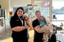Dogs Louie and Asher visiting the Halstead leisure centre