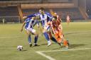 Past and present - Gene Kennedy in action for Colchester United against Braintree Town last week Picture: JON WEAVER