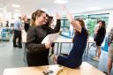 HIGH FIVE: Ellie Thomas after opening her results