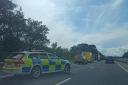 Delays: emergency services at the scene of a crash on the A12