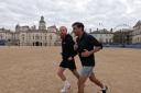 Ultra-runner Russ Cook and Prime Minister Rishi Sunak join each on a run past London’s landmarks (Rishi Sunak/PA)