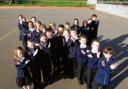 Go Olly: Howbridge Junior School pupils are backing the WItham singer