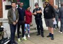 Walk: James (far right) created the support group, starting with walks in Witham at the town hall