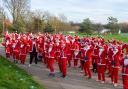 Santas waiting to get started on their run
