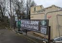 The sign at the site of the old Frankie and Benny's site where the new Starbucks will open