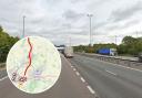 The M11 northbound is closed at Junction 8 for the A120 and Stansted after a crash