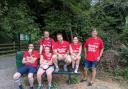 CHARITY CHALLENGE: Marcus (far left) and friends took on a charity walk five years ago